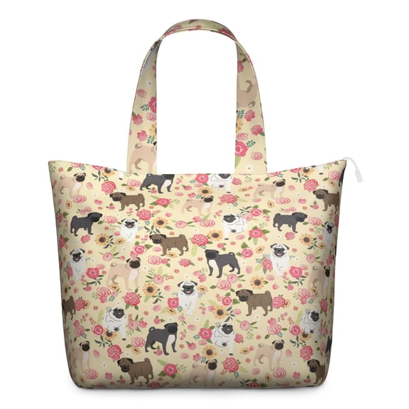 Funny Puppy Print Weekender Bag, Dog Lover Travel Tote, Lightweight Duffel with Adorable Pet Design