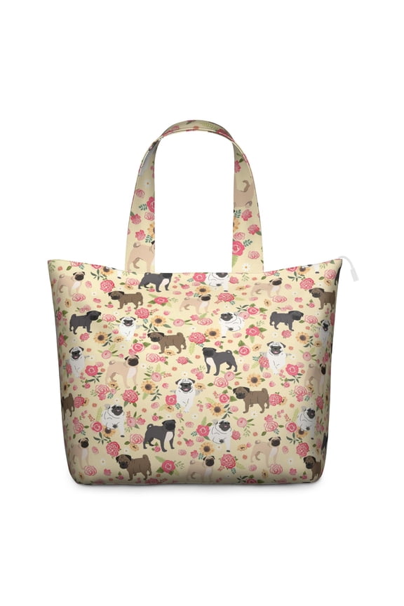 Funny Puppy Print Weekender Bag, Dog Lover Travel Tote, Lightweight Duffel with Adorable Pet Design