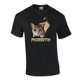 thumbnail image 1 of Funny Purrito Cat in Burrito Graphic Adult Short Sleeve T-Shirt-Medium Black, 1 of 4