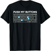 CHUTIAN Funny Push My Buttons Nerd Halloween Costume Keyboard T-Shirt