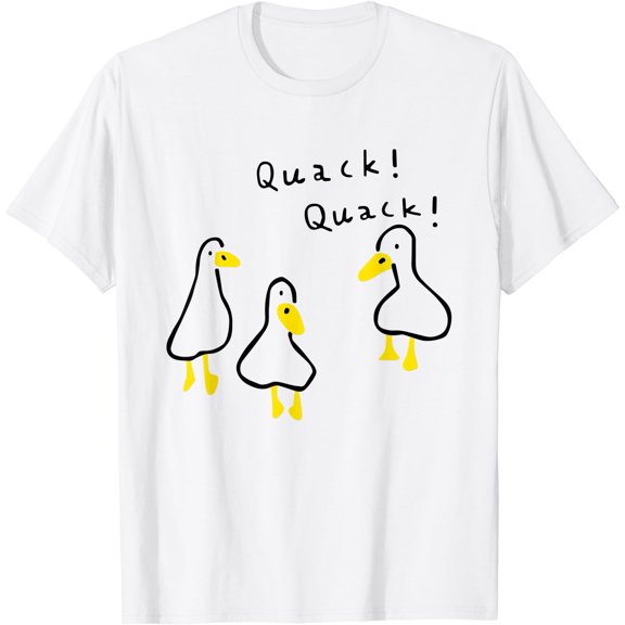 Funny Quack Quack Three Duck Design T-Shirt