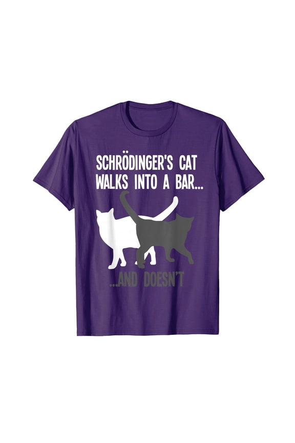 Funny Quantum Physics T-Shirt Featuring Schroedinger's Cat Design for Science Lovers