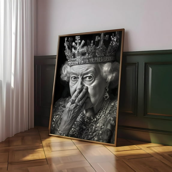Funny Queen Bathroom Print: Royal Humor Wall Art #4183, Unframed Canvas ...