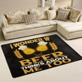 thumbnail image 1 of Dreamtimes Funny Quote Area Rug 72 x48in I Wonder If Beer Thinks About Me Too Non-Slip Floor Carpet Comfort Floor Mats Decor for Indoor Living Dining Room and Bedroom Area, 1 of 7