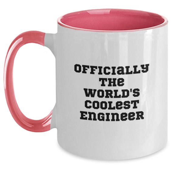 Funny Quotes for Engineers, Unique Gifts from Friends, Christmas Unique Gifts, Two Tone Coffee Mug for Engineer - Officially The World's Coolest Engineer