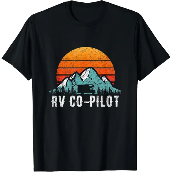 Funny RV Co-Pilot Motorhome Travel Gift Men Women Short Sleeve Graphic Tee