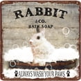 thumbnail image 1 of Funny Rabbit Decor Bathroom Decor Bathtub Decor Rabbit Lovers Retro Sign Bar Home Bathroom Wall Decoration Sign Cute Animal Retro Sign Bathroom Decor Housewarming Gift 12x12 Inches, 1 of 6