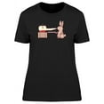 thumbnail image 1 of Funny Rabbit Eating An Apple T-Shirt Women -Image by Shutterstock, Female Small, 1 of 2