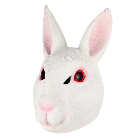 Funny Rabbit Mask Costume,Full Head Bunny Headgear Men Women,Latex Animal Mask for Halloween Party Carnival,Easter Rabbit Mask