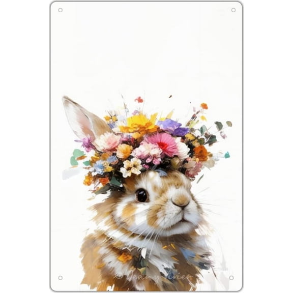 Funny Rabbit Signs, Bunny Rabbit Decor, Rabbit Pictures Wall Art, Rabbits Gifts for Rabbit Lovers, Woodland Rabbit Art For Girls, for Bars,Restaurants,Cafes,Home Beer 5.5x8 Inch