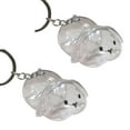 thumbnail image 1 of Funny Rabbits Shape Hair Storage Keepsakes Box Keychain Plastic Clear Pet Furs Collector Pendant Decors Pet Lover Gift, 1 of 8