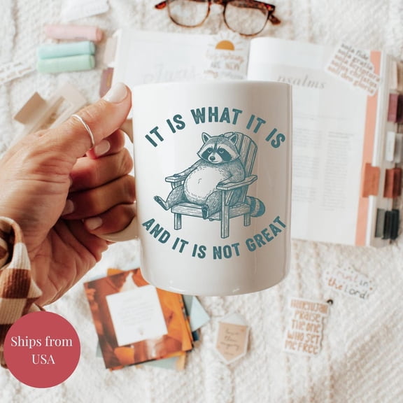 Funny RacC1oon Meme Coffee Mug SarC1Astic Team TR1AS1H Gift