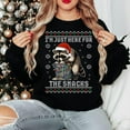 thumbnail image 1 of Funny Raccoon Christmas Sweatshirt, Snack Lover Ugly Holiday Crewneck Sweater, Cute Trash Panda Shirt for Men Women, Funny Xmas Gift Idea,Black Color,Size 3XL, 1 of 5