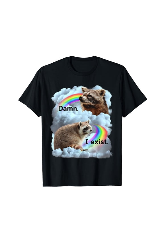 Funny Raccoon Depression Meme T-Shirt for Mental Health Awareness and Humor