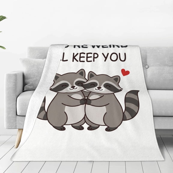 Funny Raccoon Gifts Blanket for Adults and Kids, Birthday Gift for Women and Men, Gag Gift, Relaxation Gift for Coworkers, Quirky Home Decor for Raccoon Lovers 50x40