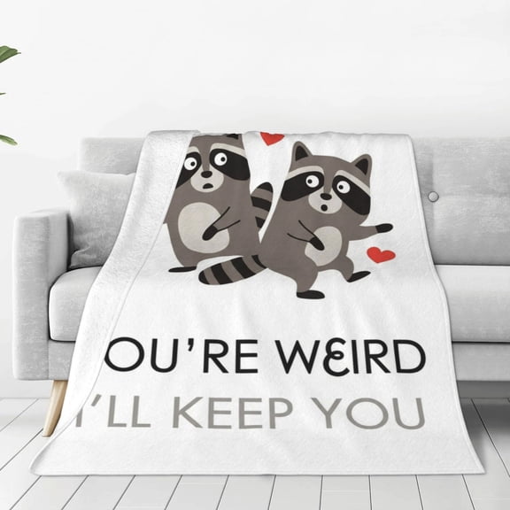 Funny Raccoon Gifts Blanket for Adults and Kids, Birthday Gift for Women and Men, Gag Gift, Relaxation Gift for Coworkers, Quirky Home Decor for Raccoon Lovers 50x40