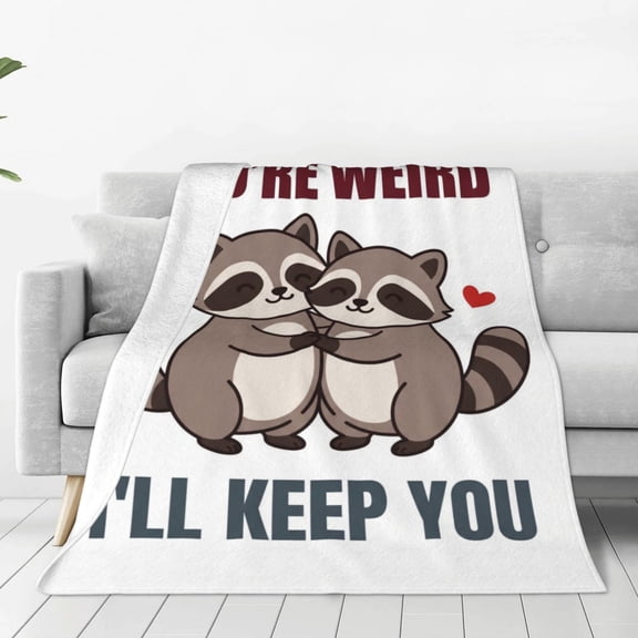 Funny Raccoon Gifts Blanket for Adults and Kids, Birthday Gift for Women and Men, Gag Gift, Relaxation Gift for Coworkers, Quirky Home Decor for Raccoon Lovers 50x40