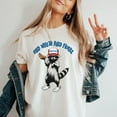thumbnail image 1 of Funny Raccoon Graphic T-Shirt – “Red White and Feral” Tee with Hotdog & Cap Design for Casual Outfits, 1 of 6