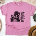 thumbnail image 1 of Funny Raccoon Graphic T-Shirt Rent Too High Trash Still Free Unisex, Azalea, Size XL, 1 of 6