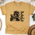 thumbnail image 1 of Funny Raccoon Graphic T-Shirt Rent Too High Trash Still Free Unisex, Gold, Size 2XL, 1 of 6