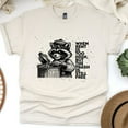 thumbnail image 1 of Funny Raccoon Graphic T-Shirt Rent Too High Trash Still Free Unisex, Natural, Size S, 1 of 6
