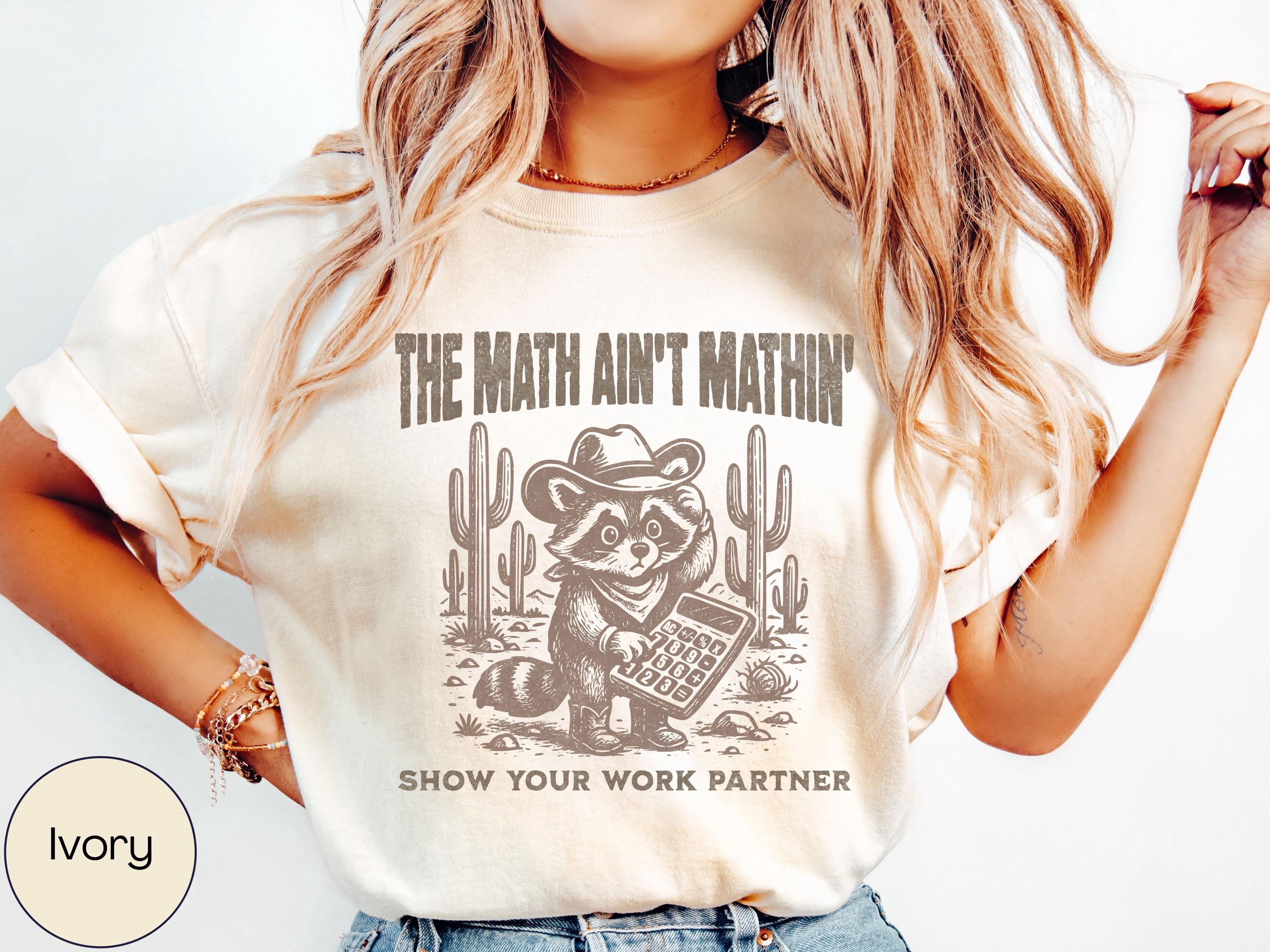 Funny Raccoon Math Teacher Shirt Comfort Colors - The Math Ain't Mathin ...