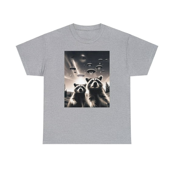 Funny Raccoon Selfie with UFOs Weird Shirt-Classic Fit, For Raccoon Lover