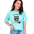thumbnail image 1 of Funny Raccoon T-Shirt, Novelty Animal Art Tee, Clever Raccoon Holding Brain Design, Unique Graphic Humor Shirt, Trendy Casual Wear, Chalky Mint Comfort Colors T-Shirt, 3XL, 1 of 1