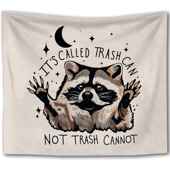 Funny Raccoon Tapestry, Humorous Raccoon Meme Witchy Tapestry Wall Hanging, Sarcastic Trash Panda Animal Wall Tapestries for Bedroom Living Room Home Decor, 30x40in