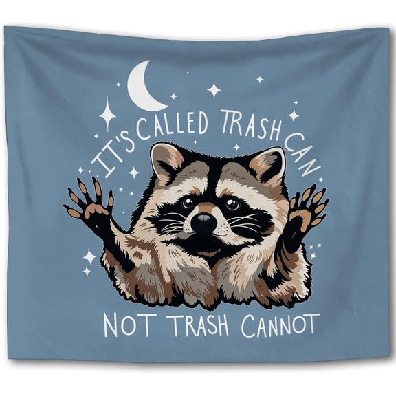 Funny Raccoon Tapestry, Humorous Raccoon Meme Witchy Tapestry Wall Hanging, Sarcastic Trash Panda Animal Wall Tapestries for Bedroom Living Room Home Decor, 30x40 Inch