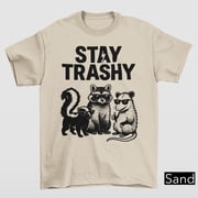Funny Raccoon Tee Stay Trashy Shirt Unisex Graphic Tshirt Retro Raccoon Gift Nostalgia Mem