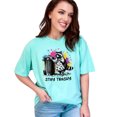 thumbnail image 1 of Funny Raccoon Trash Can T-Shirt, Trash Panda Graphic Tee, Stay Trashy Raccoon Shirt, Cute Animal Lover Gift, Casual Humor T-Shirt, Chalky Mint Comfort Colors T-Shirt, Small, 1 of 1