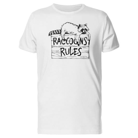 Funny Raccoons Rules T-Shirt Men -Image by Shutterstock, Male 4X-Large