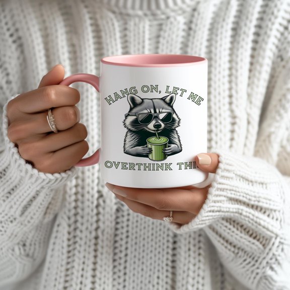 Funny Racoon Meme Coffee Mug Sarcastic Overthinking Gift Christmas Funny Gift