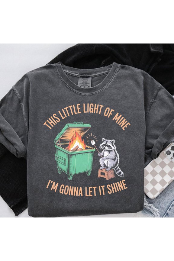 Funny Racoon Shirt Women T shirt Funny best friend gift Girly shirt Dumpster Fire Raccoon