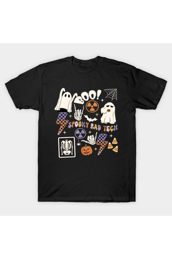 Funny Rad Tech Ghost X Ray Tech Radiology Halloween Retro Medical Worker - Machine Washable G1989 T-Shirt, for men and women, Up to Size 5XL