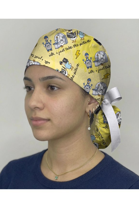 Funny Radiology Scrub Cap, X-Ray Tech Scrub Hat, Raccoon Medical Cap, Radiology Technician Gift, Diagnostic Imaging Worker Surgical Cap