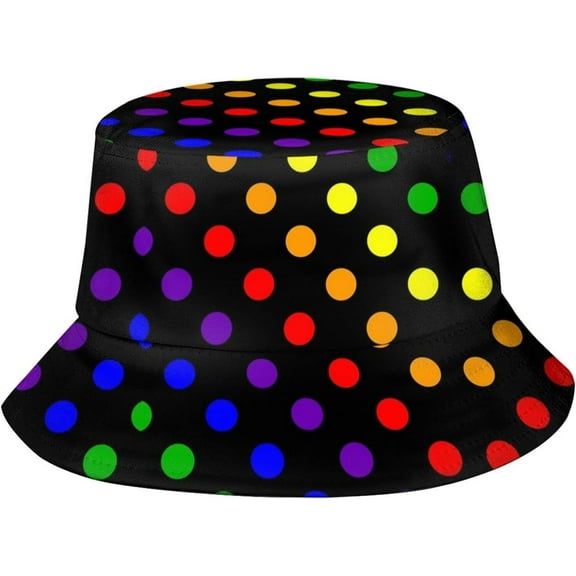 Funny Rainbow LGBT Gay Pride Bucket Hat Summer Beach Sun Hat Packable Fisherman Cap for Adults Women Men