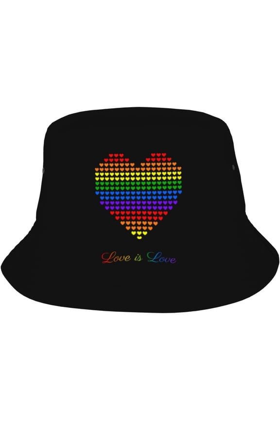 Funny Rainbow LGBT Gay Pride Bucket Hats for Men Women Packable LGBT Beach Sun Hats Outdoor Summer Fisherman Cap