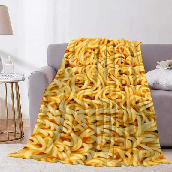 Funny Ramen Noodle Soup Throw Blanket Super Soft Flannel Blanket Home Decor - Plush Lightweight Fuzzy Cozy Blanket for Couch Sofa Bed All Season,40"x50"-Kids/Throw Size