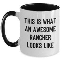 Funny Rancher Gifts from Men, Gift Ideas for Awesome Ranchers on Father's Day, Two Tone Coffee Mug