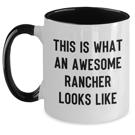 Funny Rancher Gifts from Men, Gift Ideas for Awesome Ranchers on Father's Day, Two Tone Coffee Mug