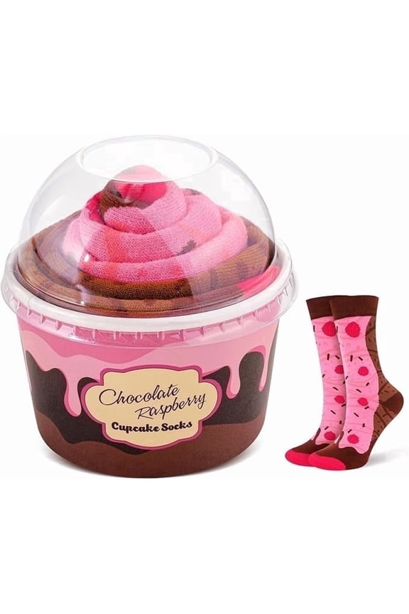Funny Raspberry Cake Cupcake Socks for Women Ladies Teen Girls-Unique Gag Gifts Ideas Fun Novelty Cute Funky Food Socks-Birthday Valentines Mothers Day Gifts for Mom Sister Christmas Stocking Stuffer