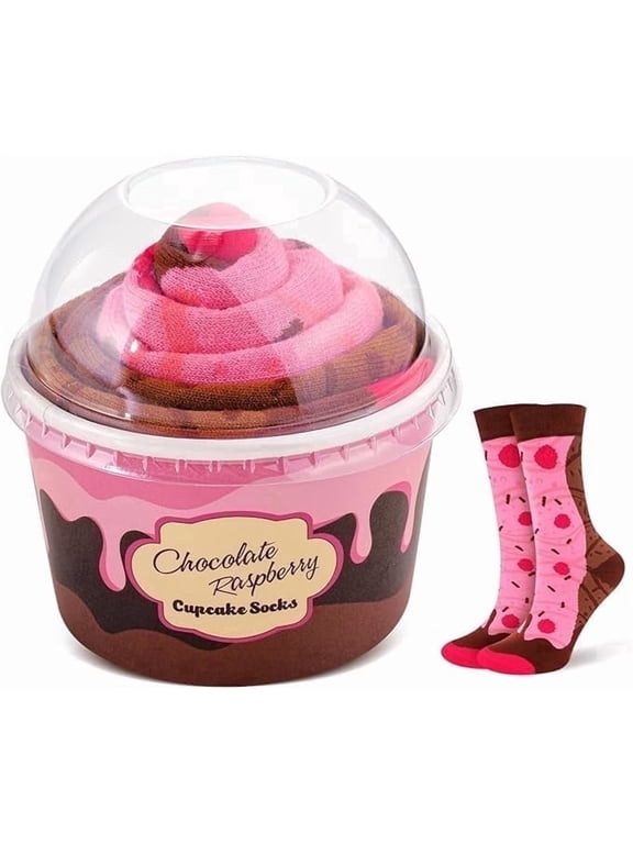 Funny Raspberry Cake Cupcake Socks for Women Ladies Teen Girls-Unique Gag Gifts Ideas Fun Novelty Cute Funky Food Socks-Birthday Valentines Mothers Day Gifts for Mom Sister Christmas Stocking Stuffer