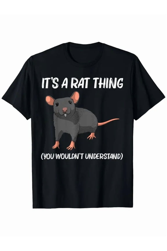 Funny Rat Lover's T-Shirt with "It's a Rat Thing" Slogan & Cartoon Graphic - 100% Cotton 180gsm Heavyweight Casual Streetwear Tee for Men & Women - Unisex S-XXXL Sizes