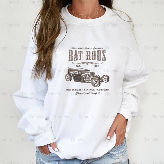 Funny Rat Rod Makeout Vintage Car Graphic Unisex Sweatshirt M392185, Up to Size 5XL
