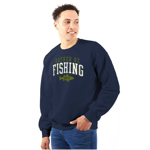 Funny Rather Be Fishing 24/7 Joke Unisex Plus Size Sweatshirt Brisco Brands 2X