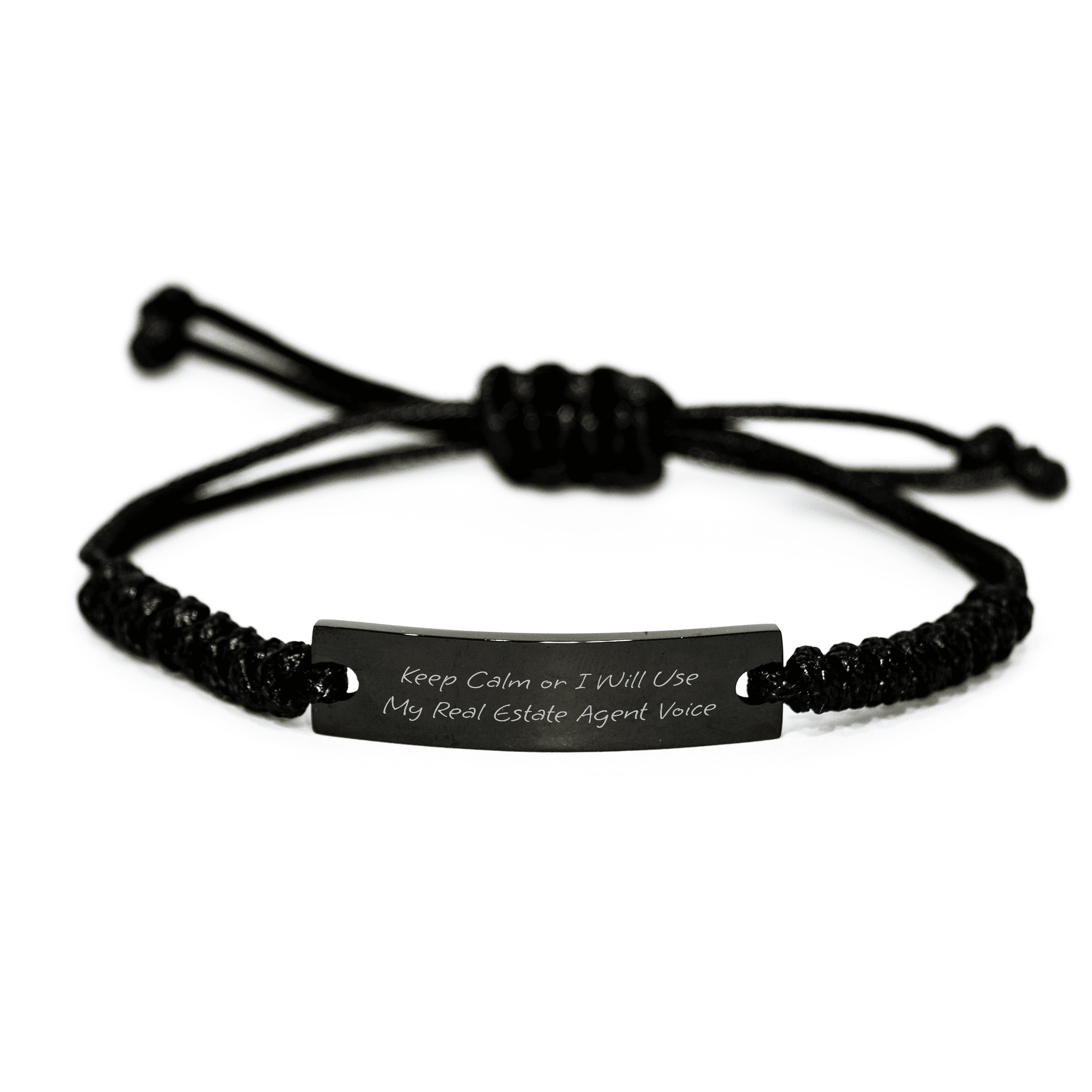 Funny Real Estate Agent Gifts for Men, 'Keep Calm Or I Will Use My Real Estate Agent Voice' Rope Bracelet, Adjustable Gifts from Dad to Son, Father's Day Unique Gifts