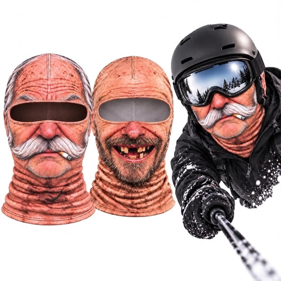 Old Man Ski Mask Funny Realistic Balaclava Face Ski Mask for Men Women ...