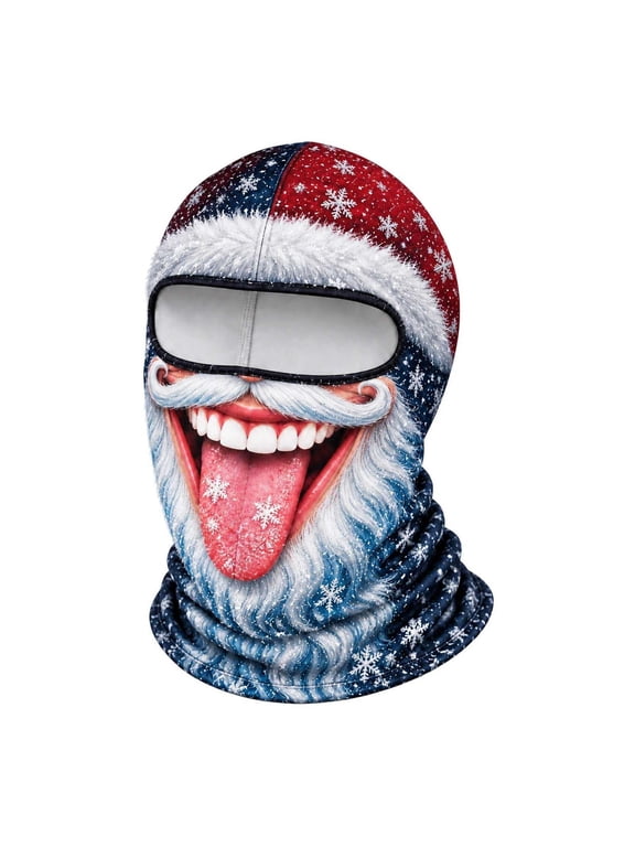 Funny Realistic Face Ski Mask for Men,Breathable Stretch Balaclava Funny Ski Mask with Open Eye Area,Winter Face Mask for Ski & Snowboard